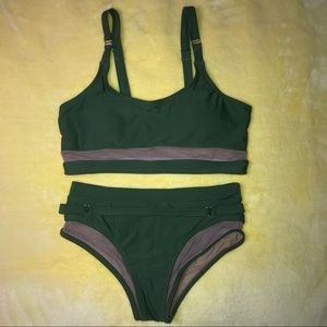 nwot army green two piece bikini
